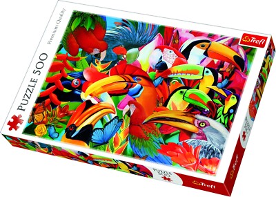 Trefl 500 Teile Erwachsene große Vielfalt bunter Vögel Bodenpuzzle NEU