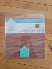 Doll House diy modern mini Floor & wall covering faux hardwood  new