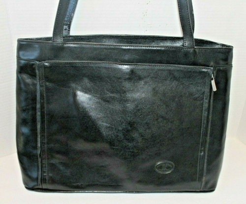 Simona Ferri Pelletterie Azzurra Shoulder Bag Large Black Leather Purse Italy - Picture 2 of 8
