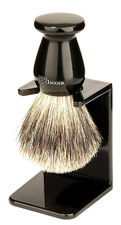 Best Badger Shaving Brush with Drip Stand, Imitation Ebony, Medium, Black
