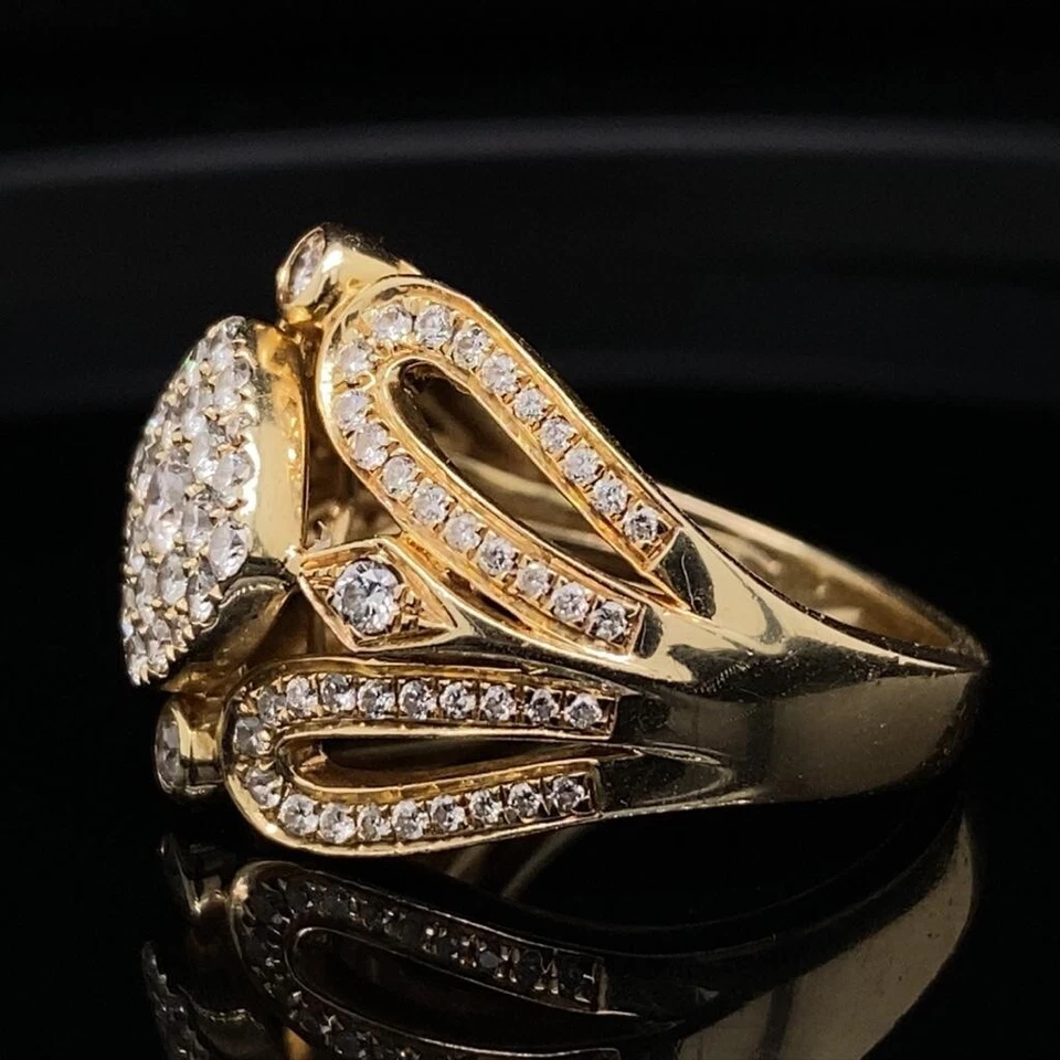 Anillo con racimo de diamantes de 1,20 quilates de oro amarillo de 14 k Effy Bouquet $5500 al por menor Foto 3 de 4