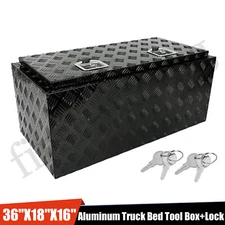 36" Aluminum Truck Underbody Tool Box Trailer RV Tool Storage Under Bed w/ Lock