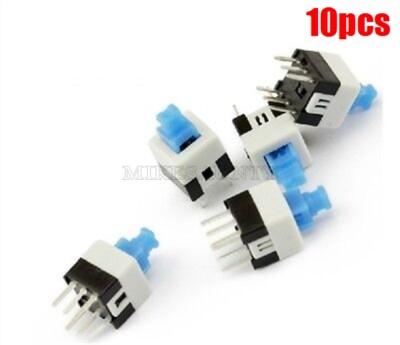 10Pcs Latching 7X7MM Tactile Switch On-Off DIP-6PINS Push Button Mini New Ic la