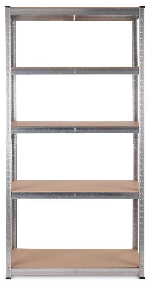 Scaffale ad Angolo Scaffalatura in Metallo Zincato con Mensole Ripani in Legno - Immagine 2 di 4