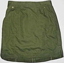 White House Black Market Ivy Deep Olive Hue Casual Linen Skirt Size 4 NWT