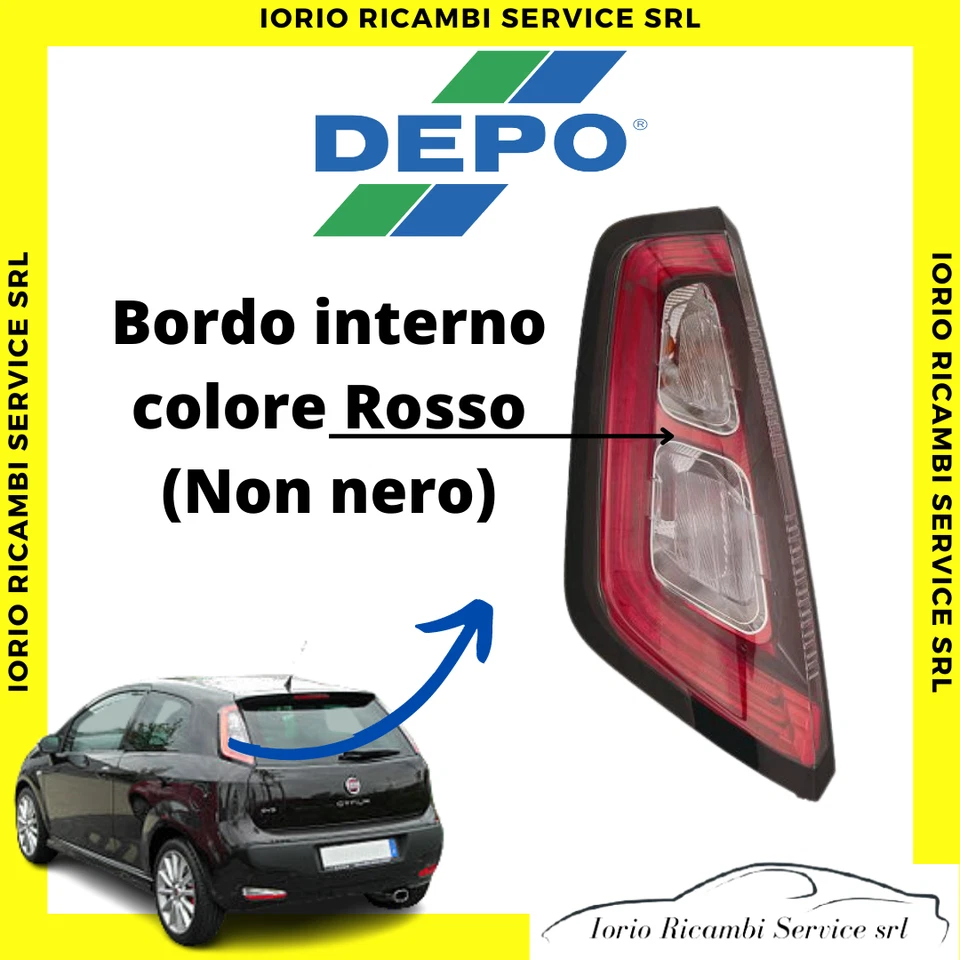 FARO SINISTRO FIAT PUNTO EVO FANALE POSTERIORE GRUPPO OTTICO BORDO INTERNO ROSSO - Immagine 2 di 4