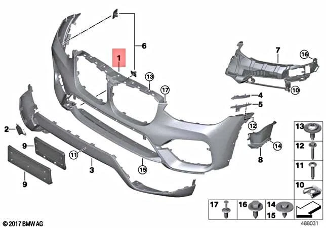 Genuine BMW X3 G01 X3 30i 30iX SAV Panel Bumper Primed Front  