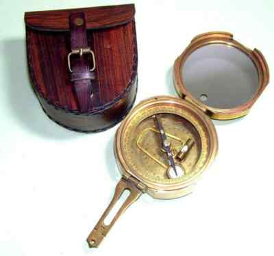 Antique Brass Brunton Geological Compass W/Box gifts1818 Vintage Style Handmade