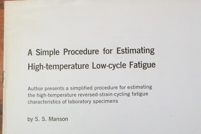 A Simple Procedure for Estimating High-temperature Low-cycle Fatigue SS Manson