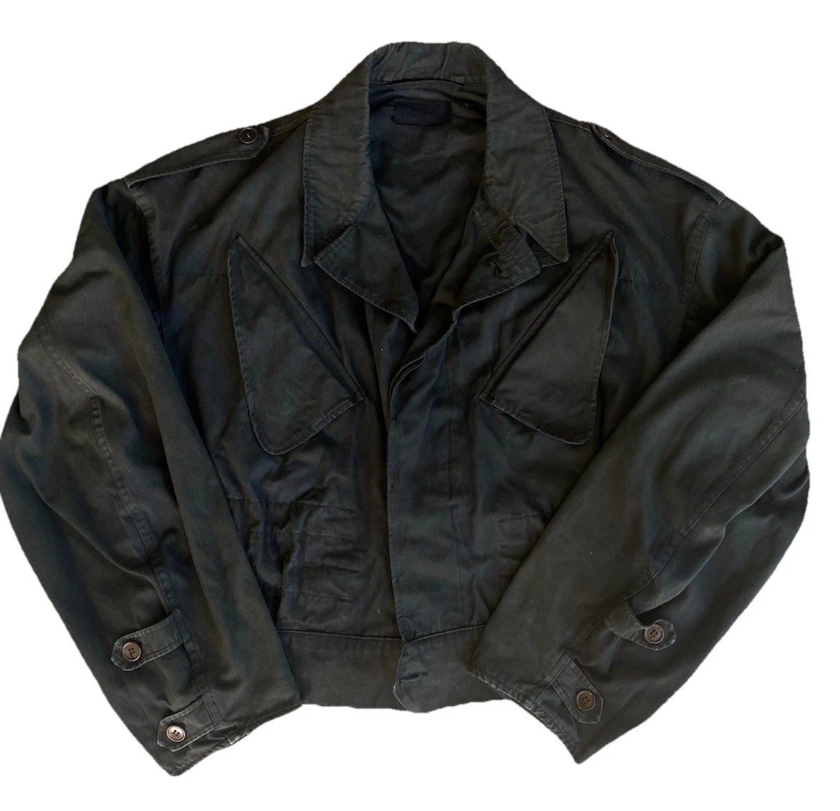 Vtg 50s Cropped waxed Jacket L/XL fishing motorcycle Dutch