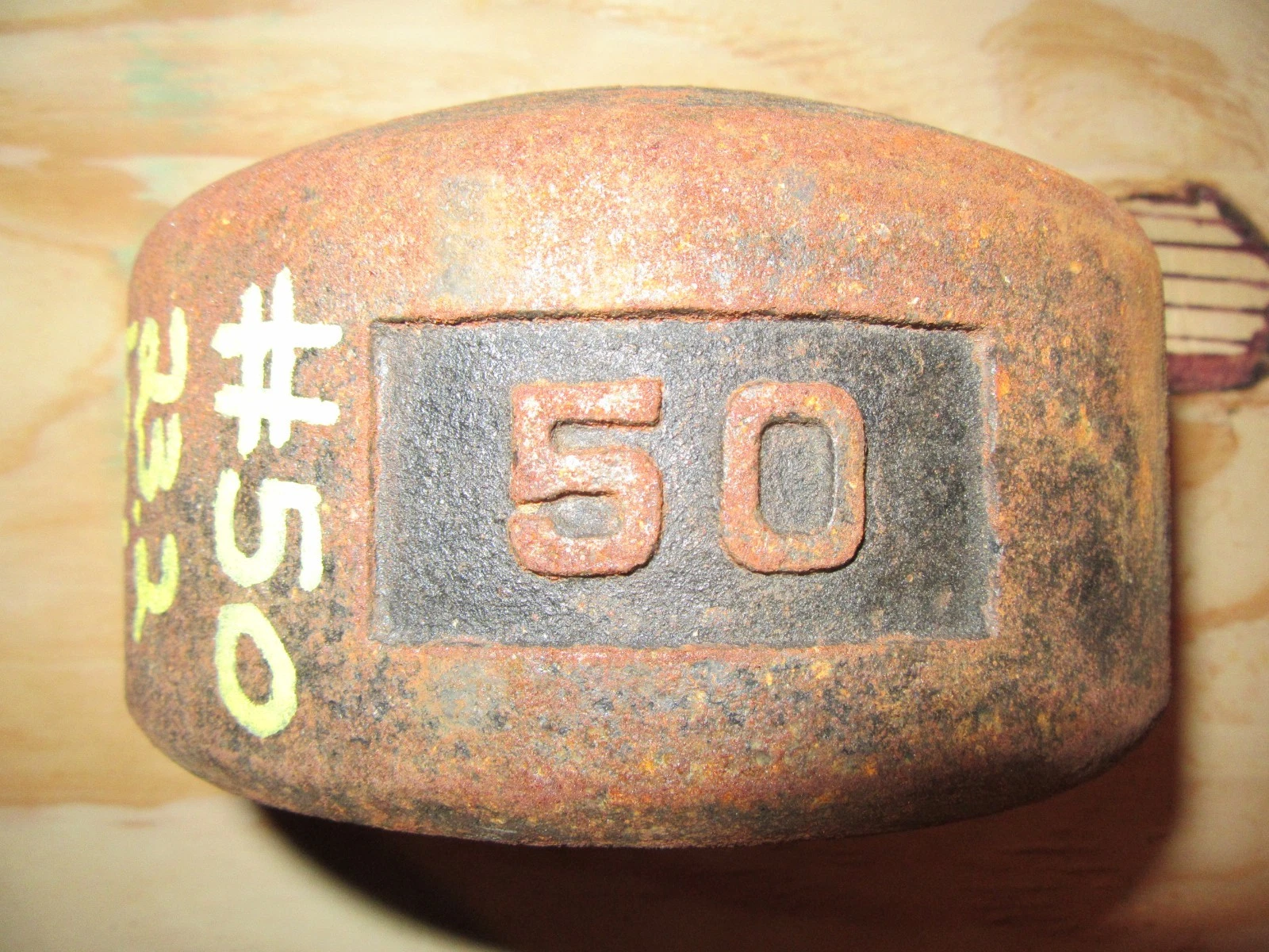 YORK Legacy Half 50 Pound Blob Grip Number Side 1st Generation