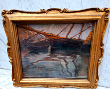 CESARE ESPOSITO 1886-1943 '' PESCHERECCI A SANTA MARGHERITA LIGURE'' PRIMI '900