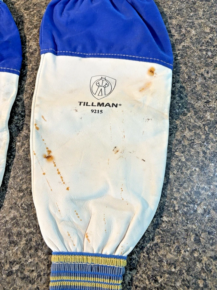 Tillman 9215 FR7A Piel de Cabra Manga Algodón Azul y Blanco - Excelente Estado Foto 3 de 4