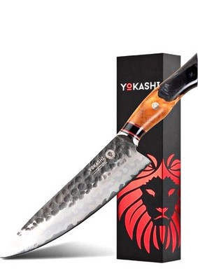 YOKASHI Okami Japanese Knife - 8 inch High-Carbon Damascus Steel Chef Knife