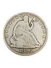 1856 United States Seated Liberty Half Dollar Silver Coin