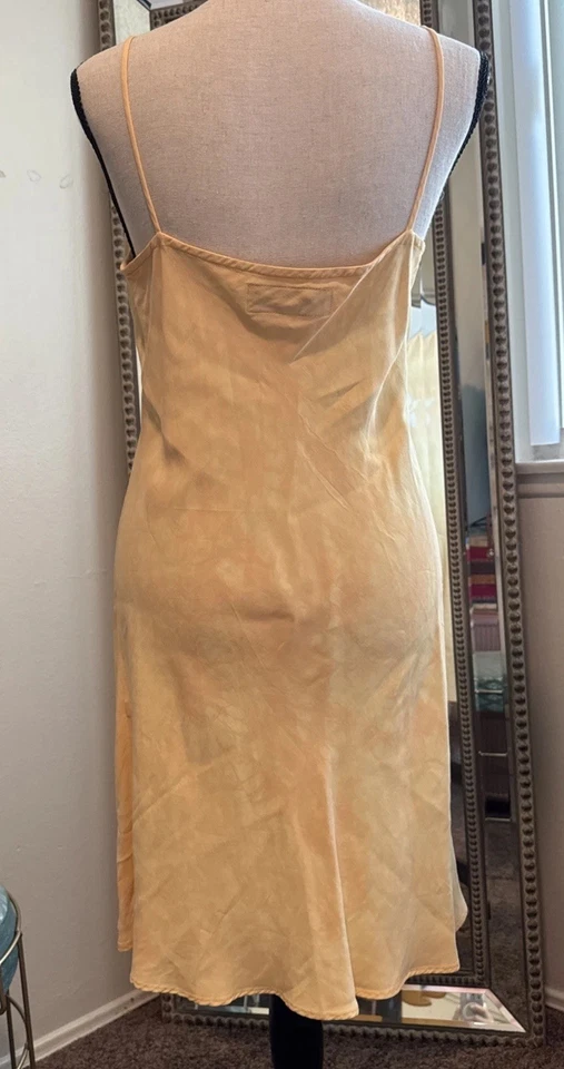 Vestido sin Mangas Lucky Brand Vintage Hawaiano Y2K Amarillo Raro Grande Hecho en EE. UU. Foto 4 de 4