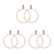 Farmhouse Style Wooden Towel Ring Boho Macrame Wall Mounted Hand Towel Holder