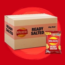 Walkers crisps Ready Salted Crisps 18x70g 6boxes 108bags Free Shipping Worldwide