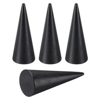 Holzkegel-Ringhalter, 4 StüCk Holz Schmuck Display StäNder, Schwarz (80X30Mm)