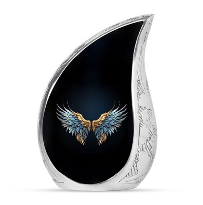 Wings Blue Aura Cremation Urns for Ashes Adult Female & Men (10 Inch)