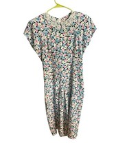 Vintage Byer Too Floral Dress With Crochet Collar, Women’s Size 7