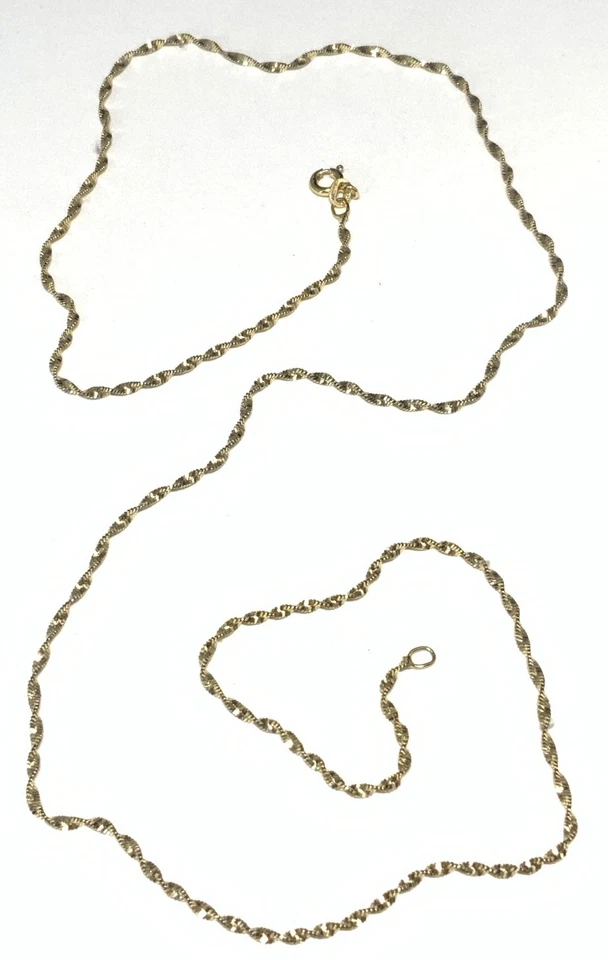 Collar Danecraft Vermeil Oro Sobre Esterlina 925 Espiga Retorcida 26" JZ55 Foto 2 de 4