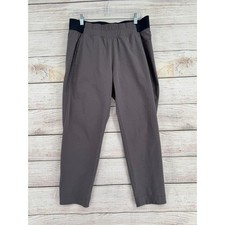 prAna Hybridizer Crop Ripstop Pants Womens Medium Gray Black Stretch