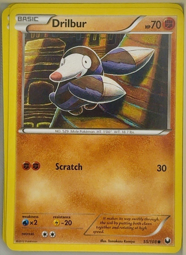 Drilbur 55/108 Regular Dark Explorers Pokemon Card LP+