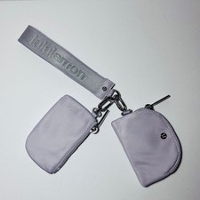 Lululemon Dual Pouch Wristlet Faint Lavender Silver Tone Hardware