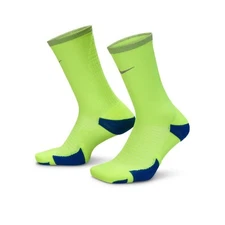  NEW NIKE SPARK CREW CUSHIONED RUNNING SOCKS VOLT/BLUE CU7200-703 LARGE 10-11.5