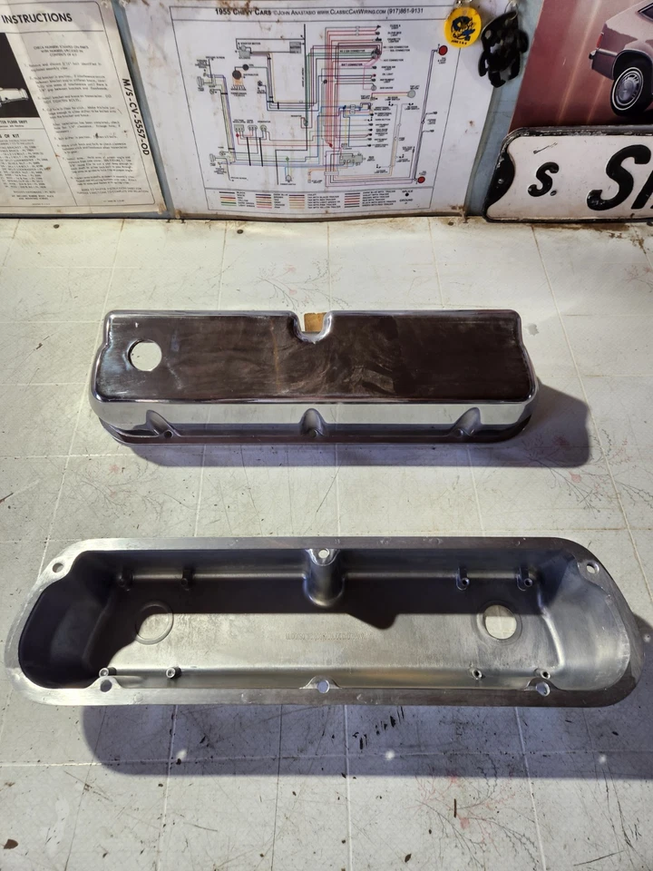 SBF Ford 302 351W Polished Aluminum Tall Valve Covers - Small Block 289 5.0L - Image 2 of 2