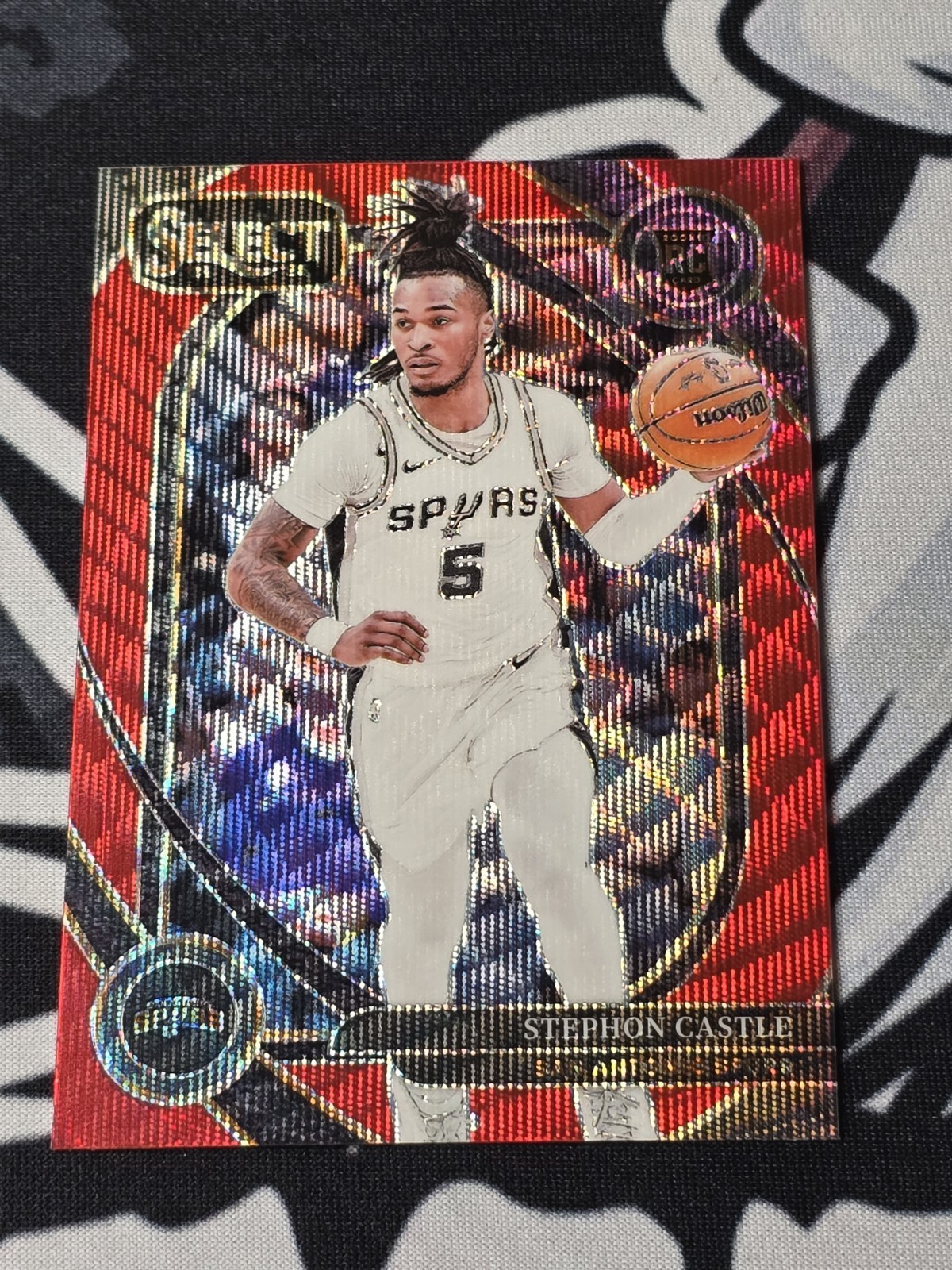 2024-25 Panini Select Stephon Castle Courtside Red Wave Prizm #292 Spurs