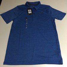 Under Armour Boys Performance Polo Shirt Blue YXL Loose NWT 29.99
