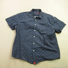 Untuckit Shirt Mens Large Short Sleeve Button Front Lightweight Outdoor Blue