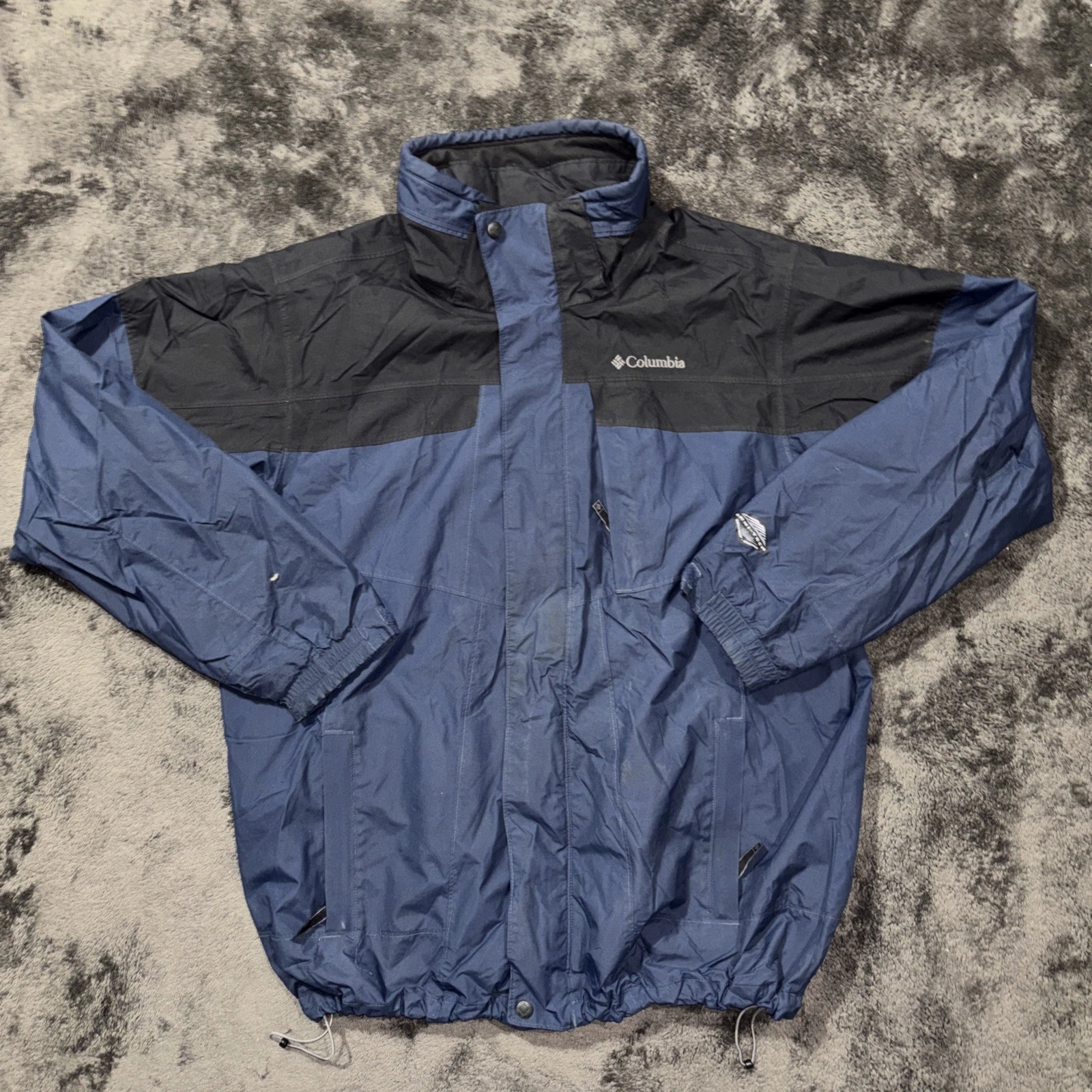 Columbia Bugaboo Outer Jacket Mens Blue Black Interchange Omni-Tech Waterproof