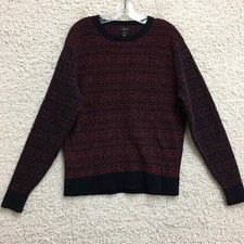 J Crew Sweater Large Adult Red Lambswool Crewneck Long Sleeve Jumper Mens L