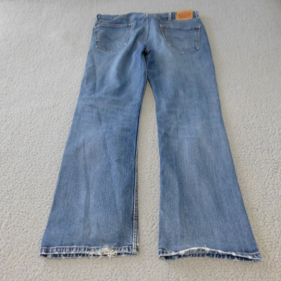 Jeans Levis 527 Para Hombre 38x32 Bootcut Lavado Medio Denim Azul Vaquero Trabajo Envejecido Foto 2 de 4