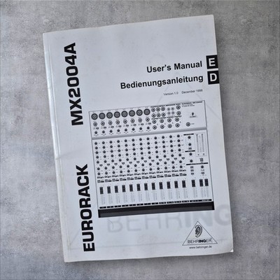 BEHRINGER MX2004A Eurotrack - Bedienungsanleitung / Anleitung Manual - Deutsch