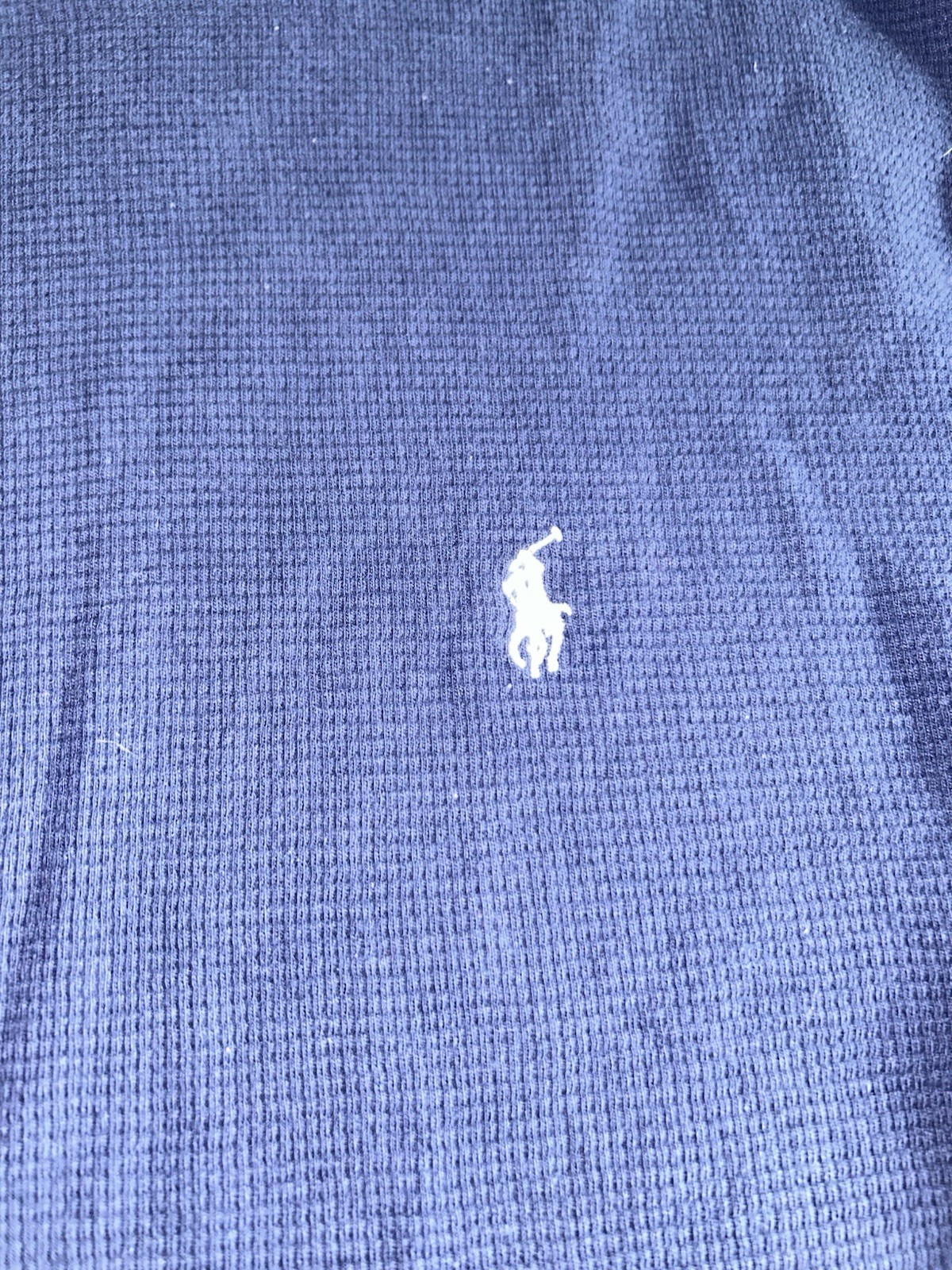 Polo Ralph Lauren camicia uomo XL blu manica lunga bianca pony girocollo cotone
