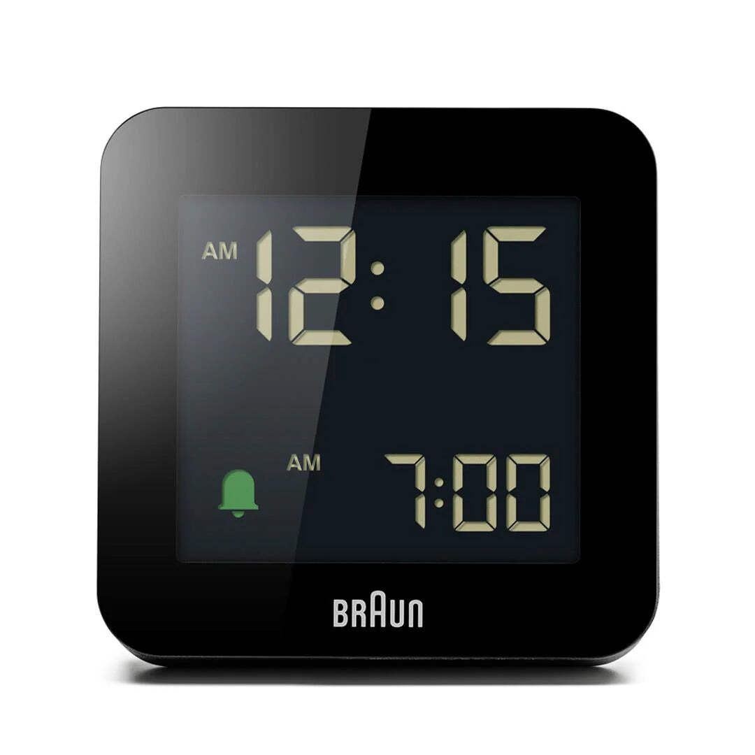 Braun BC09 Digital Alarm Clock – Reverse LCD & Crescendo Alarm (Black)