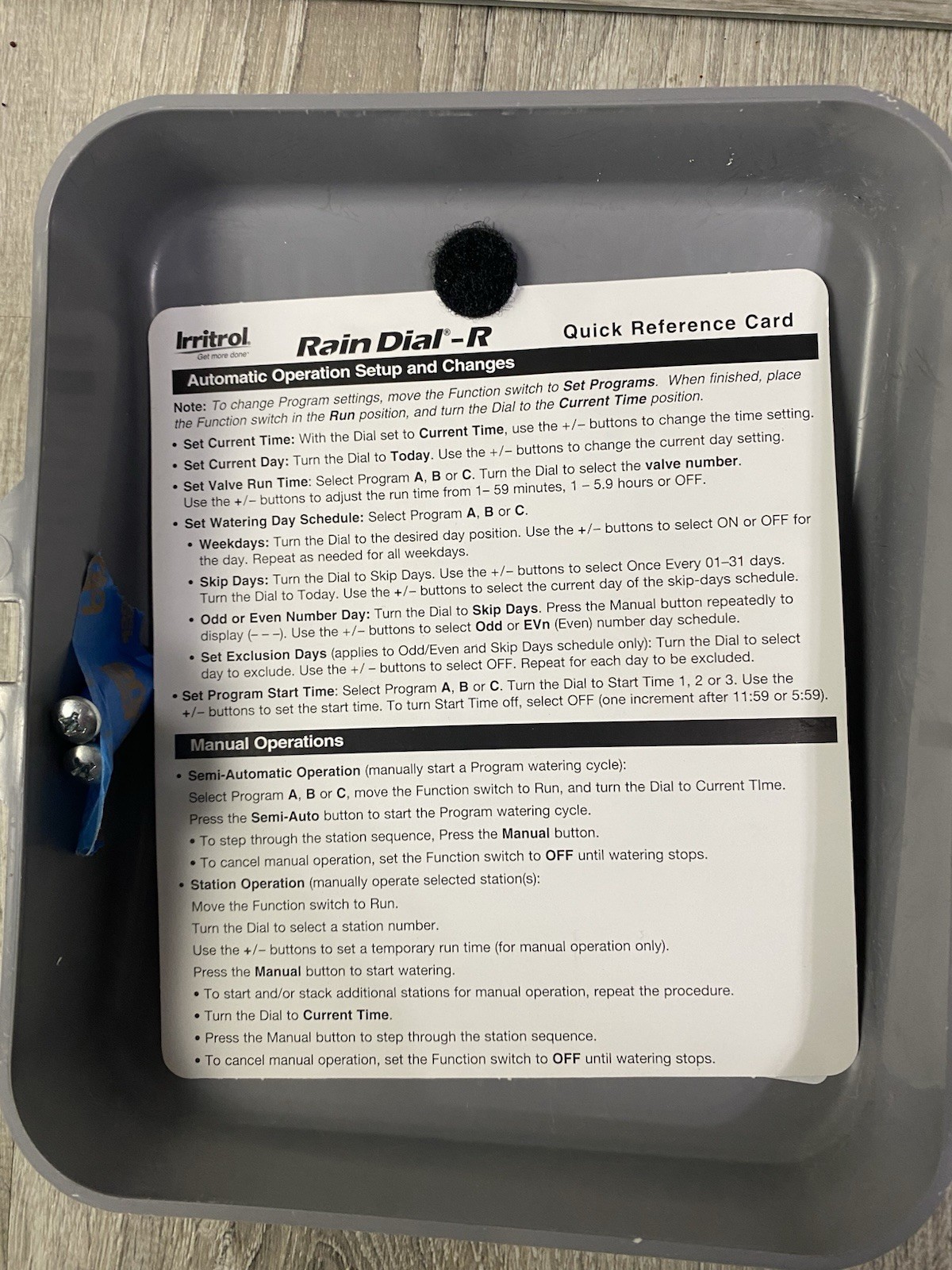 Irritrol RainDial RD-600-R Hardie Rain Irrigation Timer Watering System W/ Power