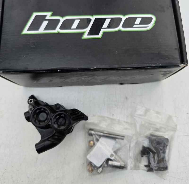 Hope RX4 Disc Brake Caliper Black, Flat Mount Mineral Oil