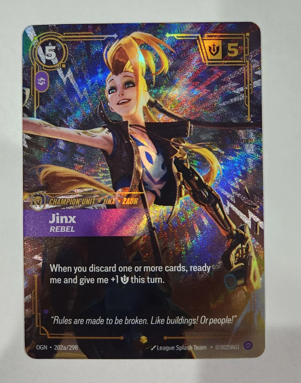 Jinx - Rebel 2025 Origins #202a/298 Showcase (Alternate Art) Price ...
