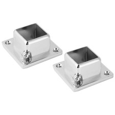 2 Pcs Flange Rod Holder Stainless Steel Hanging Rod Supports for Closet