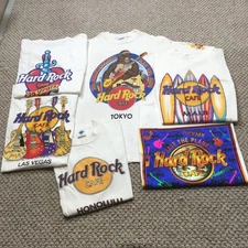 Vintage 80s 90s T-shirt Lot of 6 Mens M/L White Made in USA Single Stitch Music