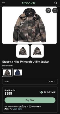 Stussy x Nike Primaloft Hooded Utility Jacket Multicolor - Size M (HQ8520-900)