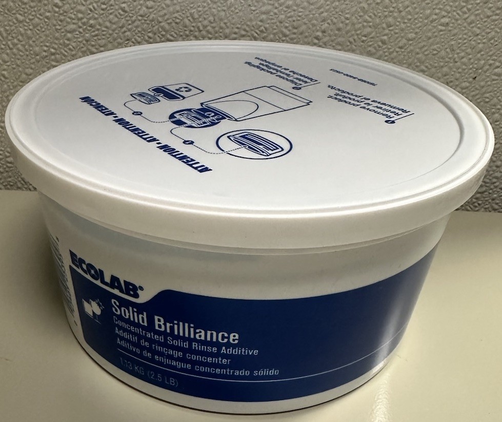 NEW Ecolab Concentrated Solid Brilliance Rinse Additive Formula 6125395