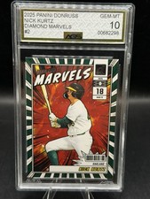 Nick Kurtz 2025 Panini Donruss Diamond Marvels Insert Rookie Card 1st Graded 10
