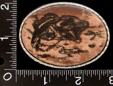 MJ28146 COOL VINTAGE ***LARGE MOUTH BASS FISH*** LEATHER BELT BUCKLE