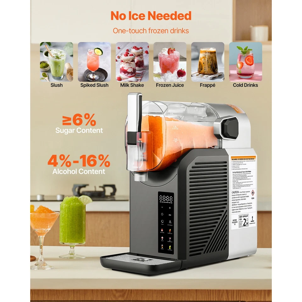 Máquina para hacer aguanieve Uimoso 2L sin necesidad de hielo máquina para hacer bebidas congeladas programa de 6 preestablecidos Foto 3 de 4